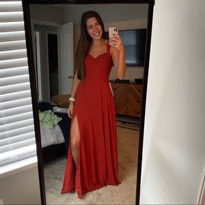 rust formal dress